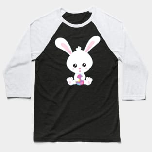 Easter, Cute Bunny, White Bunny, Easter Eggs Baseball T-Shirt